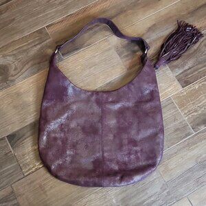 HOBO Gardner Plum Graphite Purple Metallic Shoulder Bag